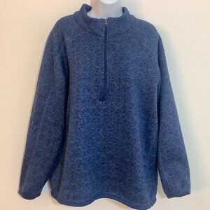 Fleece lined Sweater / Sweatshirt   StormPack XL Blue 1/4 Zip